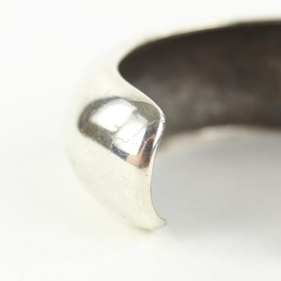 Chanel 96p Paris Silver Tone Bangle Bracelet Cuff - Picture 7 of 12